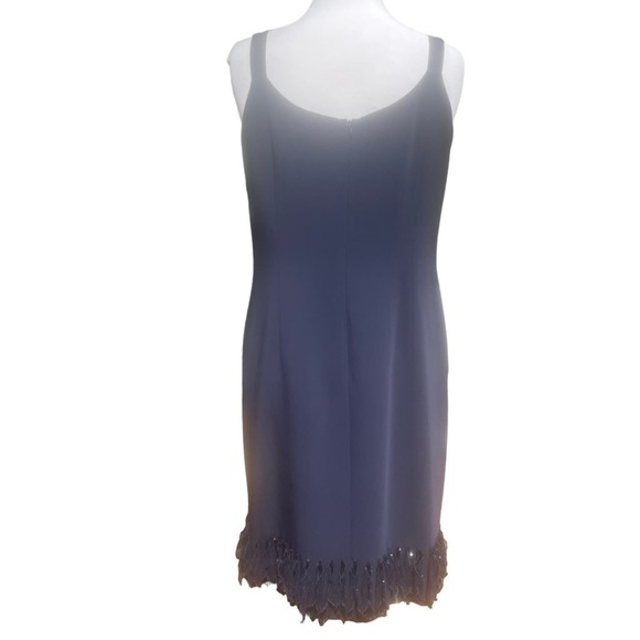 Albert Nipon Vintage Formal Navy Formal Suit with Fringe Beaded Hem RARE - Picture 3 of 16